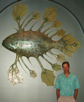 Bruce w/fish Wall Sculpture